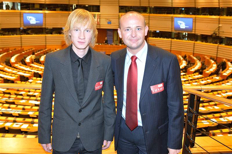 Zbynk Drda a David Novotný v Evropském parlamentu