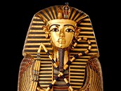 Z vstavy Tutanchamon: jeho hrob a poklady - sarkofg faraona Tutanchamona
