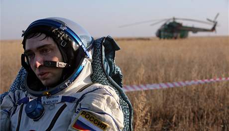 Nvrat ruskho vesmrnho modulu Sojuz - Sergej Volkov (24.10.2008)