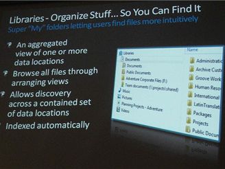 Windows 7 - knihovny umon mt neustl pehled o tom, co je obsahem i ruzne umistenych slozek, treba na siti 