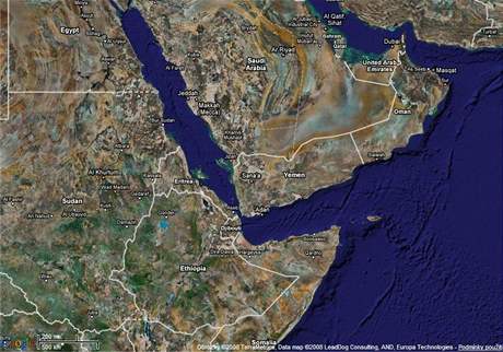 Mapa Adenskho zlivu