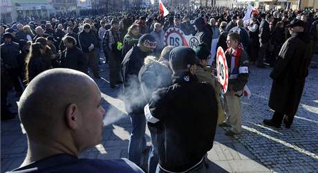 Sympatizanti Dlnické strany v Litvínov 17. listopadu