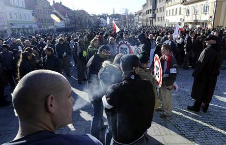 Sympatizanti Dlnické strany v Litvínov 17. listopadu