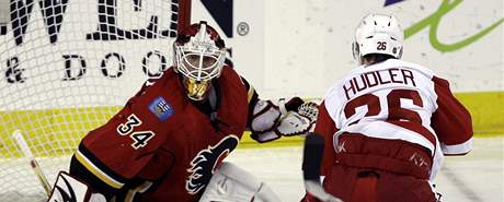 Útoník Jií Hudler (1+1) se výrazn podílel na vítzství Detroitu 5:2 z ledu Calgary.