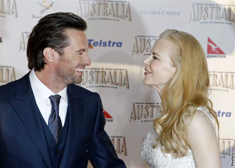 Hugh Jackman a Nicole Kidmanová pi pedstavení filmu Austrálie