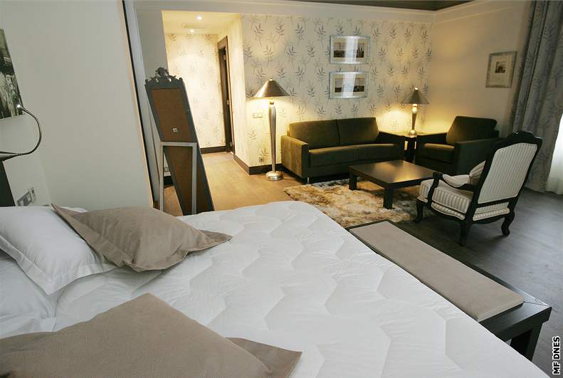 Interiér pokoj v hotelu Mstský dvr na ilingrov námstí