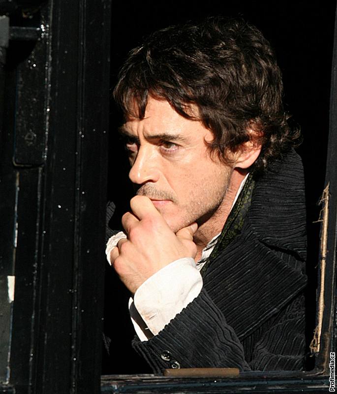 Z natáení filmu Sherlock Holmes - Robert Downey jr.