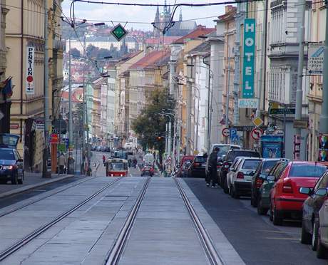 Pohled Seifertovou ulic na Prask hrad