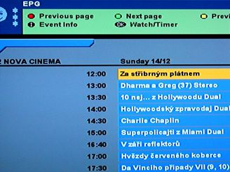 Kanl Nova Cinema ji vysl EPG