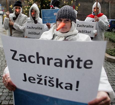 Ped Úadem vlády se konala demonstrace za záchranu Jeíka