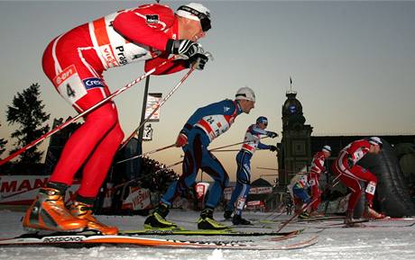 Momentka ze závodu Tour de Ski na praském Výstaviti