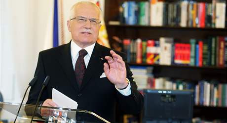 Václav Klaus ped novoroním projevem 2009