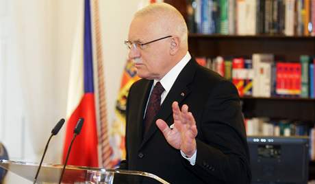 Václav Klaus ped novoroním projevem 2009