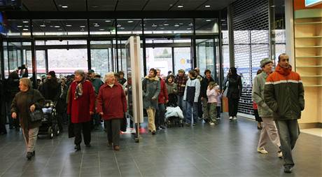 Odprce obchodního centra se obsil nad jedním z vchod do jihlavského City Parku.