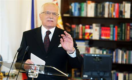 Václav Klaus ped novoroním projevem 2009