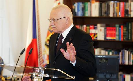 Václav Klaus ped novoroním projevem 2009