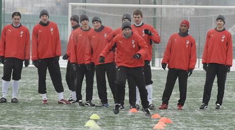 Trénink plzeských fotbalist.