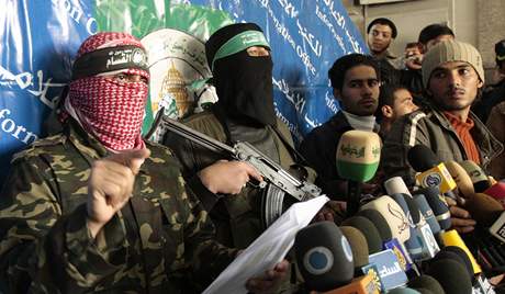 Tiskov konference ozbrojenho kdla Hamas. (19. leden 2009)