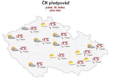 Pedpov poas na ptek 16. ledna.