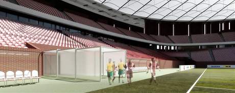 Zatahovac tunely novho fotbalovho stadionu v Brn, kudy budou hri nastupovat na hit
