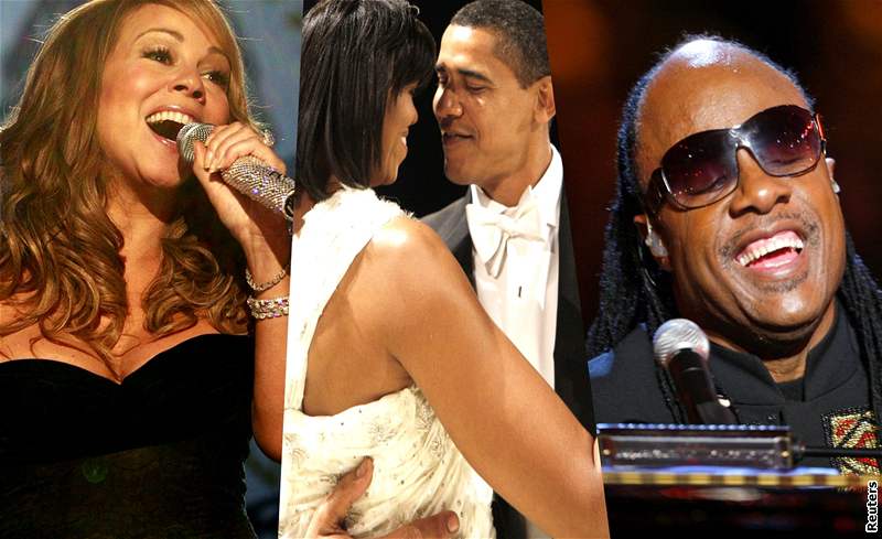 Hvzdy zpívaly Obamovi - Mariah Carey a Stevie Wonder