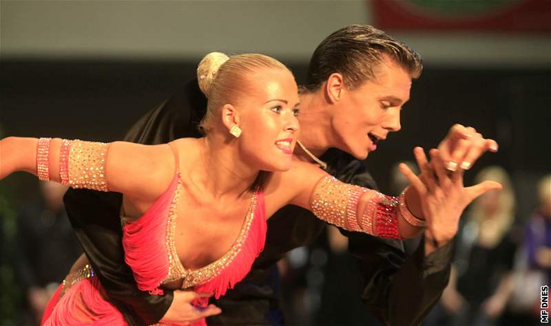 Mistrovství R v latinskoamerických tancích v Brn. Alice Stodlková a Radek Mucha