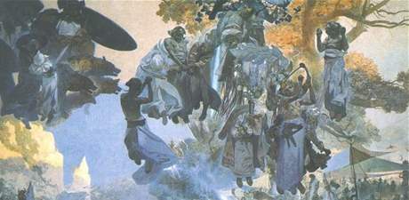 Slavnost Svantovtova na Rujn - ze Slovansk epopeje Alfonse Muchy