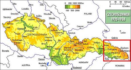 Mapa mezivlenho eskoslovenska