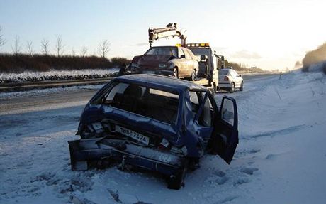 Hromadná nehoda na D1. Ilustraní foto.