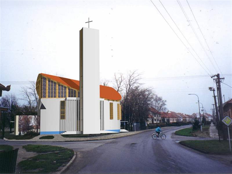 Vizualizace nové kaple v Kosticích