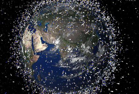 Obná dráha Zem se stává ím dál vtím smetitm. Je tu kolem 18 tisíc nefunkních satelit nebo vtích úlomk.