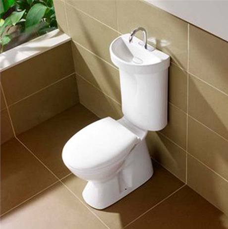 Toaleta spojen s umyvadlem 