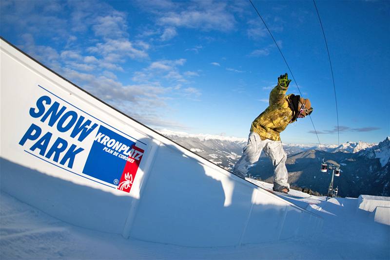 Nejvtí snowpark v Itálii na Kronplatzu v Jiním Tyrolsku