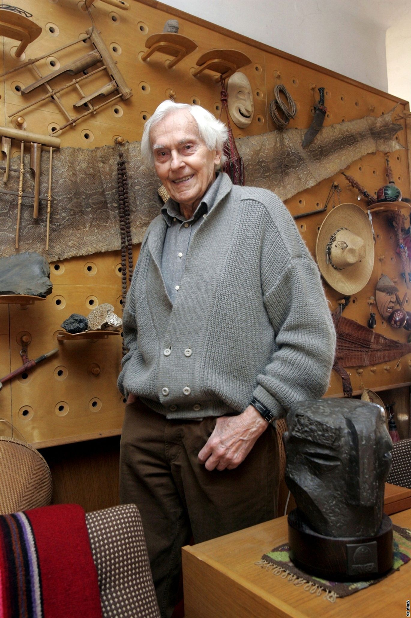 Miroslav Zikmund ve svém dom ve Zlín. Práv oslavil 90 let