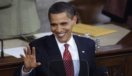 Barack Obama pednesl svj prvn projev o stavu unie. (24. nora 2009)