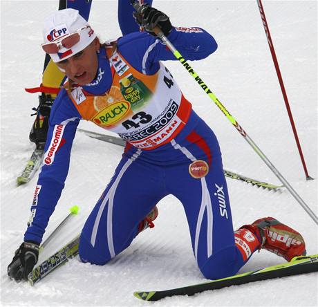 Ivana Janekov v cli skiatlonu na MS v Liberci