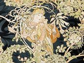 Alfons Mucha: Pan s kopretinami (potitn samet, 1898-1899)