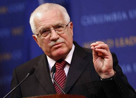 Prezident Václav Klaus na Kolumbijské univerzit v New Yorku, 9. bezna 2009