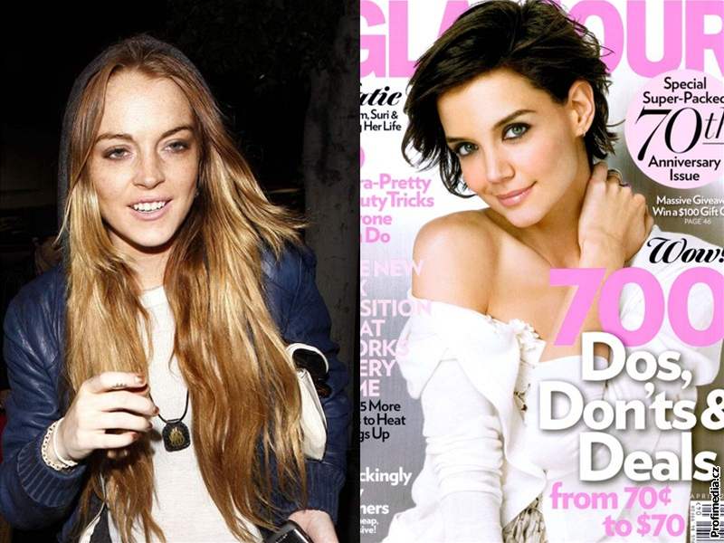 Hereka Lindsay Lohanová závidí své kolegyni Katie Holmesové, e se objevila na titulce magazínu Glamour