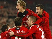 Leverkusen: radost po vtzstv nad Bayernem