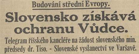 Veern esk slovo 17. bezna - Slovensko pod ochranou e
