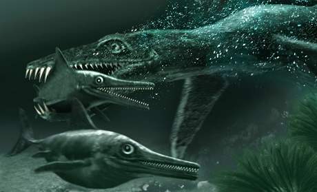 Vizualizace pliosaura podle kreslíe