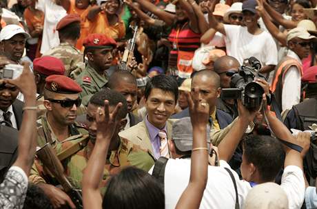 Nový madagaskarský prezident Andry Rajoelina (18. bezna 2009)