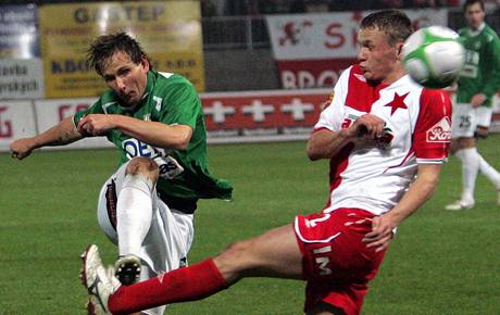 Jablonec - Slavia: Valenta (vlevo) a Trapp