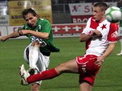 Jablonec - Slavia: Valenta (vlevo) a Trapp