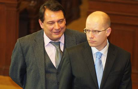 Ji Paroubek a Bohuslav Sobotka. (24.3.2009)