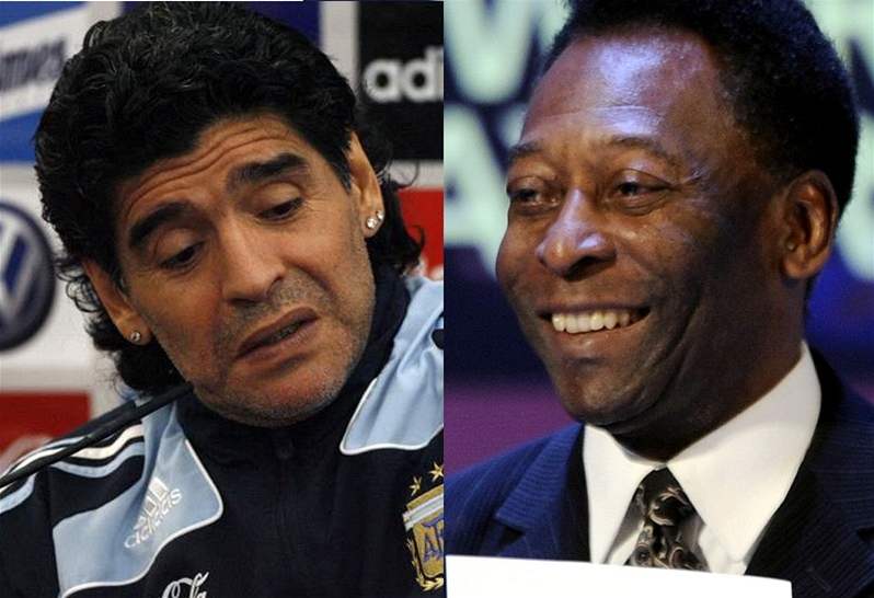 Diego Maradona a Pelé