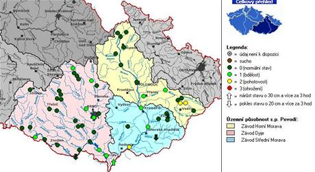 Stav na moravských ekách - 30. bezna odpoledne