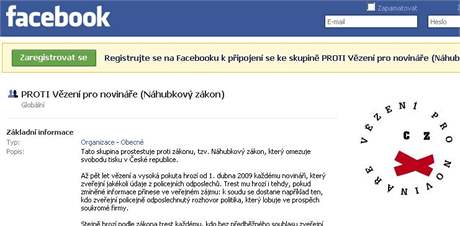 Facebook proti náhubkovému zákonu (7. dubna 2009)