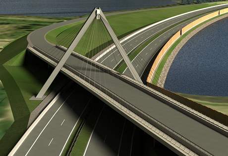 Vizualizace: Závsný most pes rychlostní silnici R52
